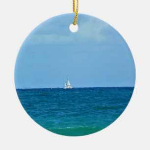 Sailboat, Fort Lauderdale, Florida Ceramic Tree Decoration