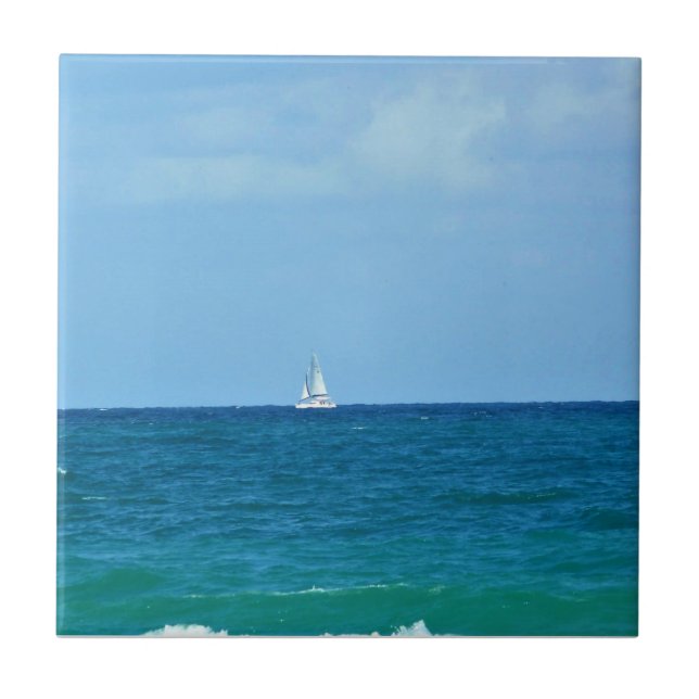 Sailboat, Fort Lauderdale, Florida Tile (Front)