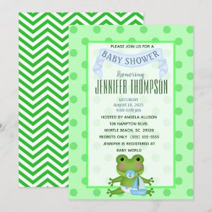 Sailboat Frog Baby Shower Invitation