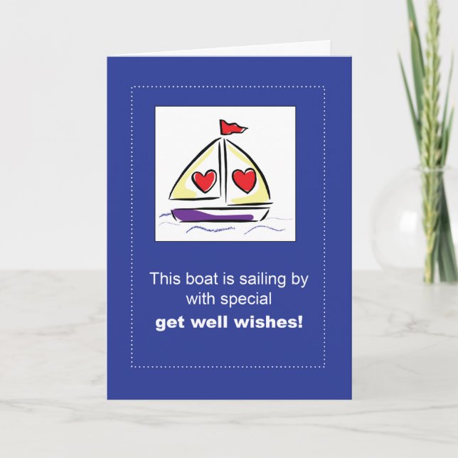 Sailboat Get Well after Surgery Card (Front)
