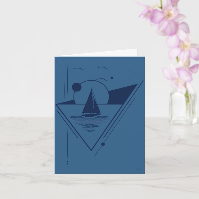 Sailboat greeting card (Orchid)