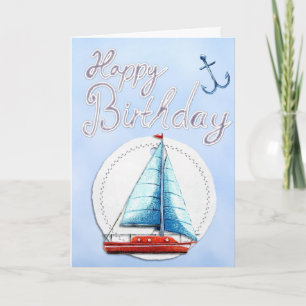 Sailboat Happy Birthday Card