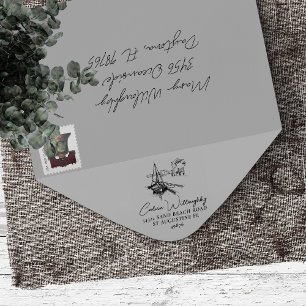 Sailboat Harbour Family Name Return Address Rubber Stamp