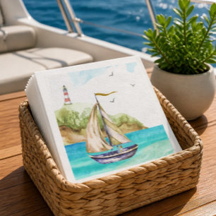 Sailboat in a Turquoise Ocean Napkins
