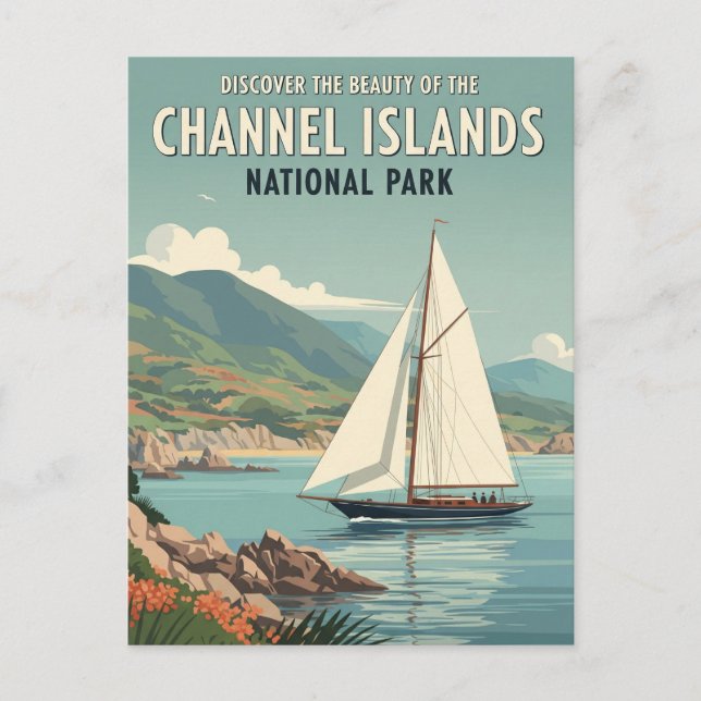 Sailboat in Channel Islands National Park Postcard (Front)