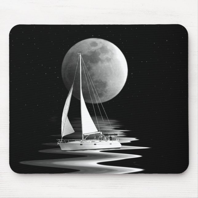Sailboat In Moonlight Mouse Mat (Front)