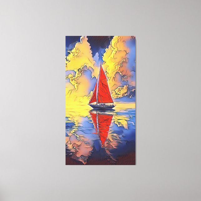 Sailboat in Painting Style Canvas Print (Front)