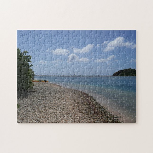 Sailboat in the Distance at St. Thomas Jigsaw Puzzle (Horizontal)