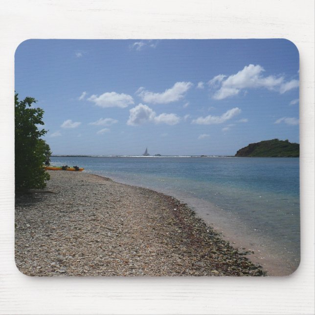 Sailboat in the Distance at St. Thomas Mouse Mat (Front)