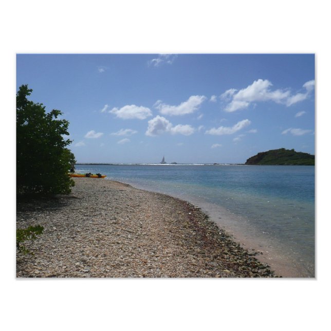Sailboat in the Distance at St. Thomas Photo Print (Front)