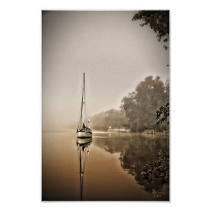 Sailboat in the Fog Print