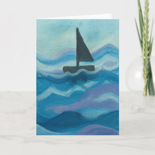 Sailboat in the Ocean Blank Greeting  Card
