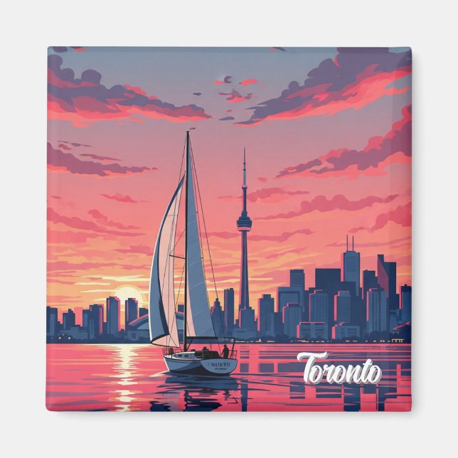 Sailboat in Toronto Canada Travel Magnet (Front)
