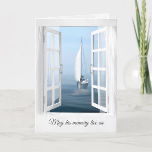 Sailboat In Window for Sympathy Card