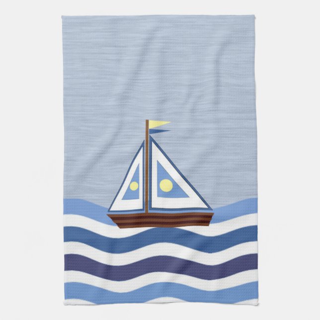 Sailboat Kitchen Towel (Vertical)