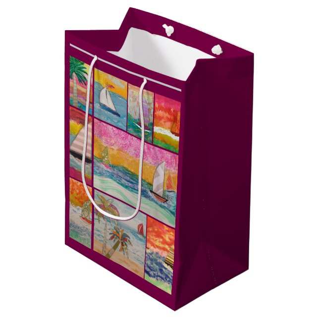 Sailboat  medium gift bag (Front Angled)