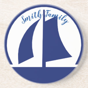 Sailboat Monogram or Name Custom Coaster