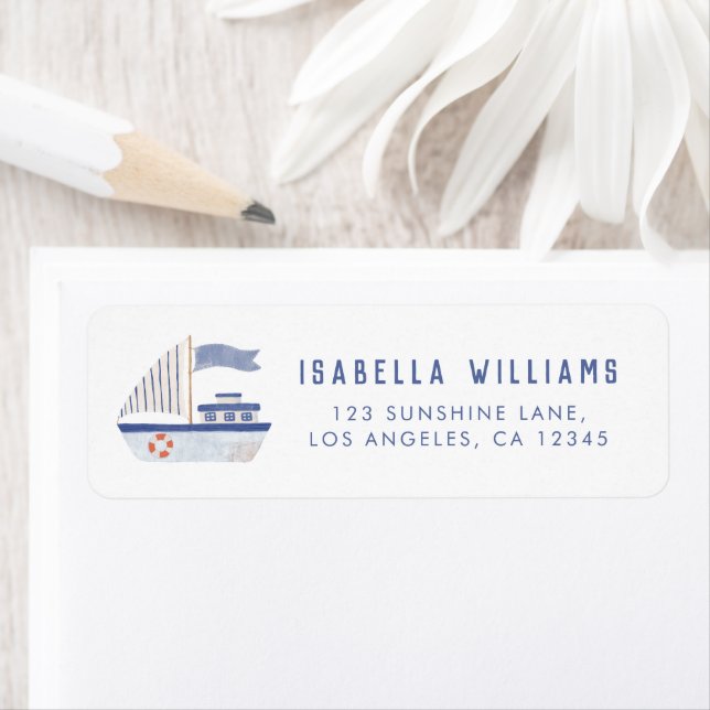 Sailboat Nautical Baby Shower Address  (Insitu)