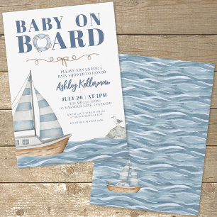Sailboat Nautical Baby Shower Invitation
