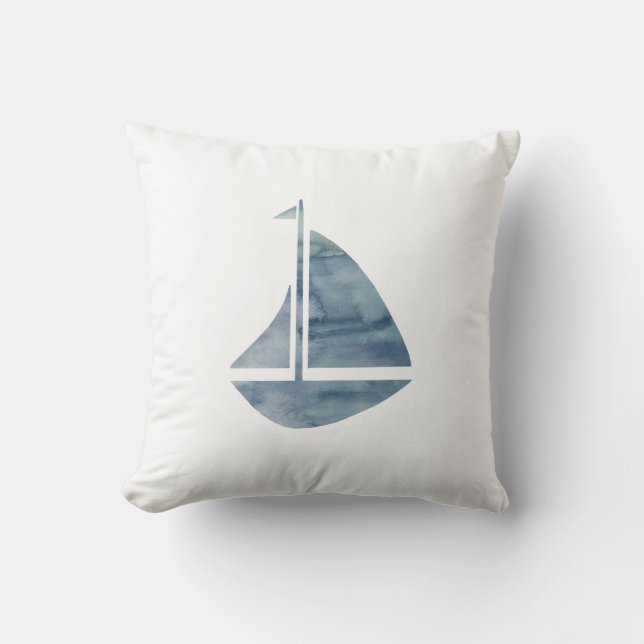 Sailboat Nautical Pillow (Front)