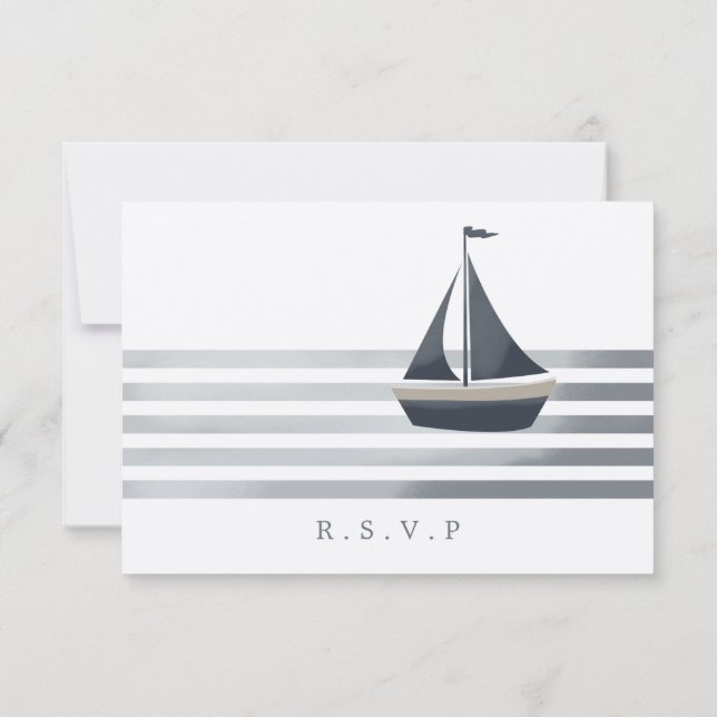 Sailboat nautical RSVP meal choices (Back)