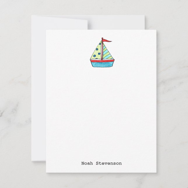 Sailboat Note Cars Card (Front)