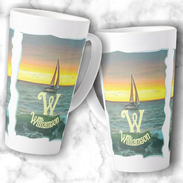 Sailboat on Banderas Bay 0884 Latte Mug (Creator Uploaded)