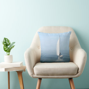 Sailboat On Blue Water Cushion