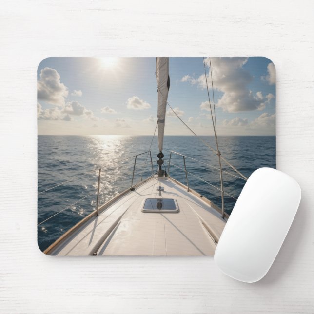Sailboat On Calm Ocean Water Mouse Mat (With Mouse)