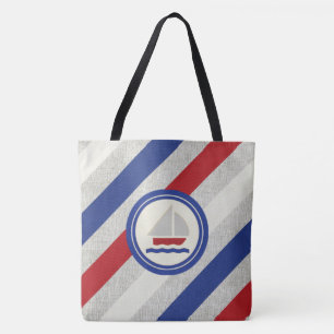 Sailboat on Classic Stripes Bag