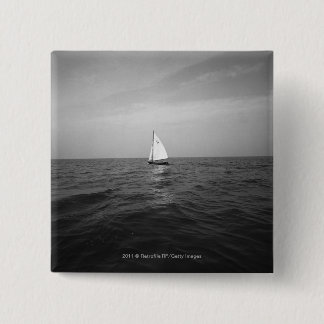 Sailboat on ocean 15 cm square badge