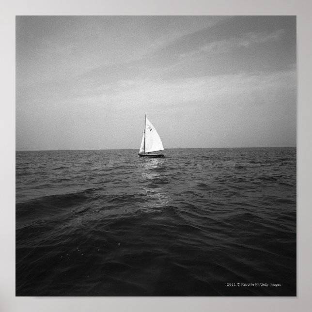 Sailboat on ocean poster (Front)