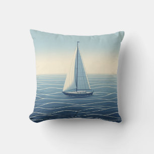 Sailboat on the high seas  cushion