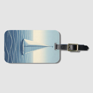 Sailboat on the high seas  luggage tag