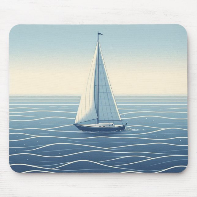 Sailboat on the high seas  mouse mat (Front)