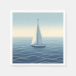 Sailboat on the high seas  napkin