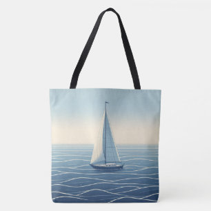 Sailboat on the high seas tote bag
