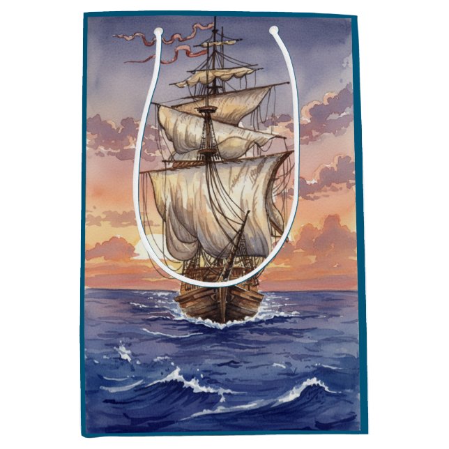 Sailboat on the ocean medium gift bag (Front)