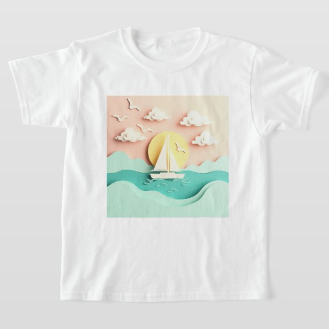 Sailboat on the Sea T-Shirt (Laydown)