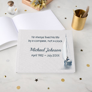 Sailboat On Water for Memorial Service Guest Book