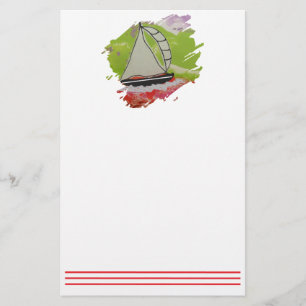 Sailboat Paintstroke Stationery