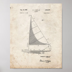 Sailboat Patent - Old Look Poster