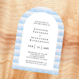 Sailboat Pattern Wedding Invitation