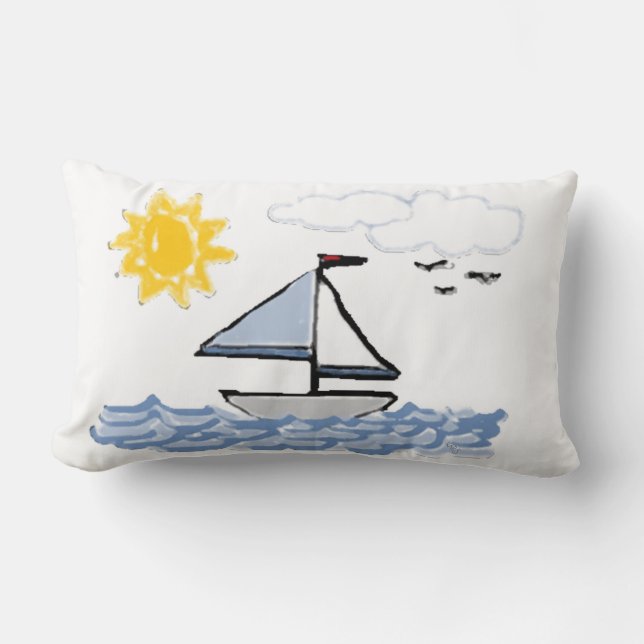 Sailboat PB Lumbar Cushion (Front)
