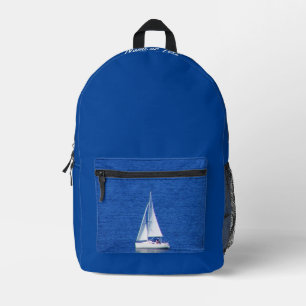 Sailboat Print Backpack Bag