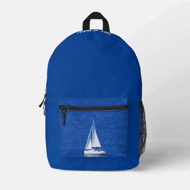 Sailboat Print Backpack Bag (Front)