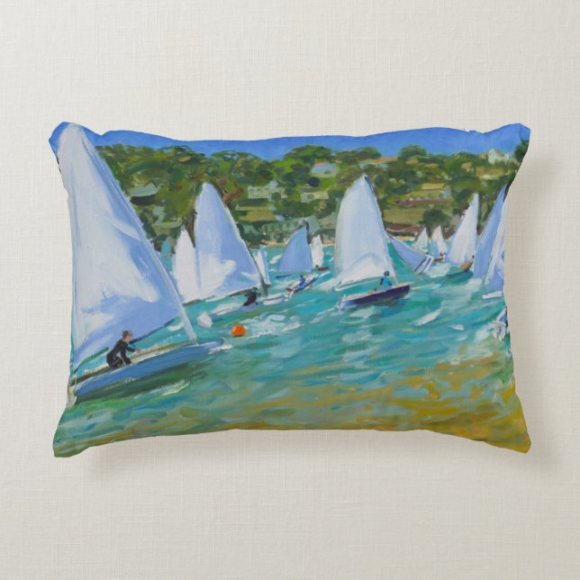 Sailboat Race Decorative Cushion (Front)