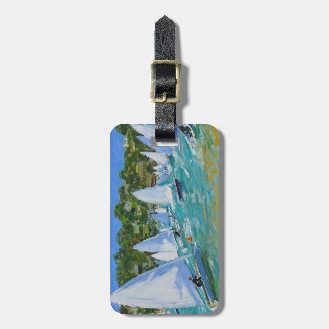 Sailboat Race Luggage Tag (Front Vertical)