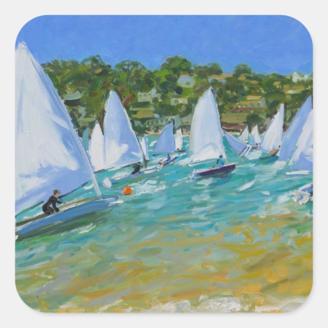 Sailboat Race Square Sticker (Front)