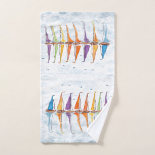 Sailboat Reflections Hand Towel